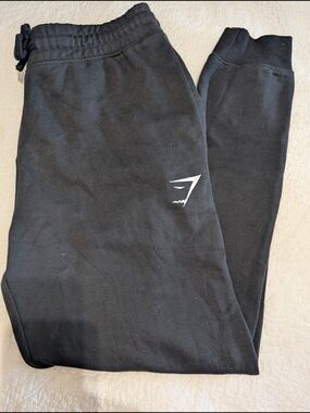 Gymshark Black Joggers with White Logo